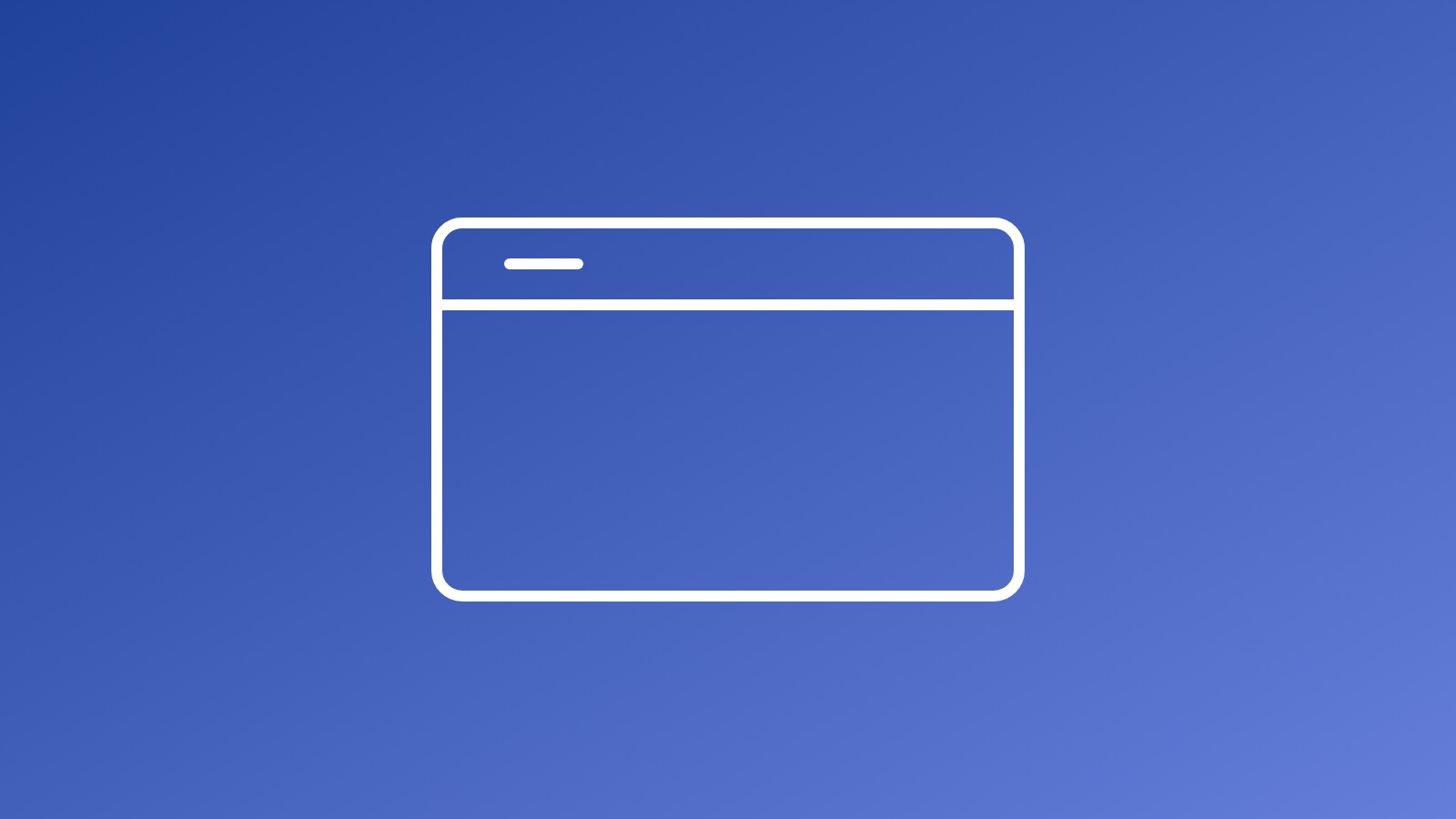Biely obrys okna webu na modrom gradiente AppleTips